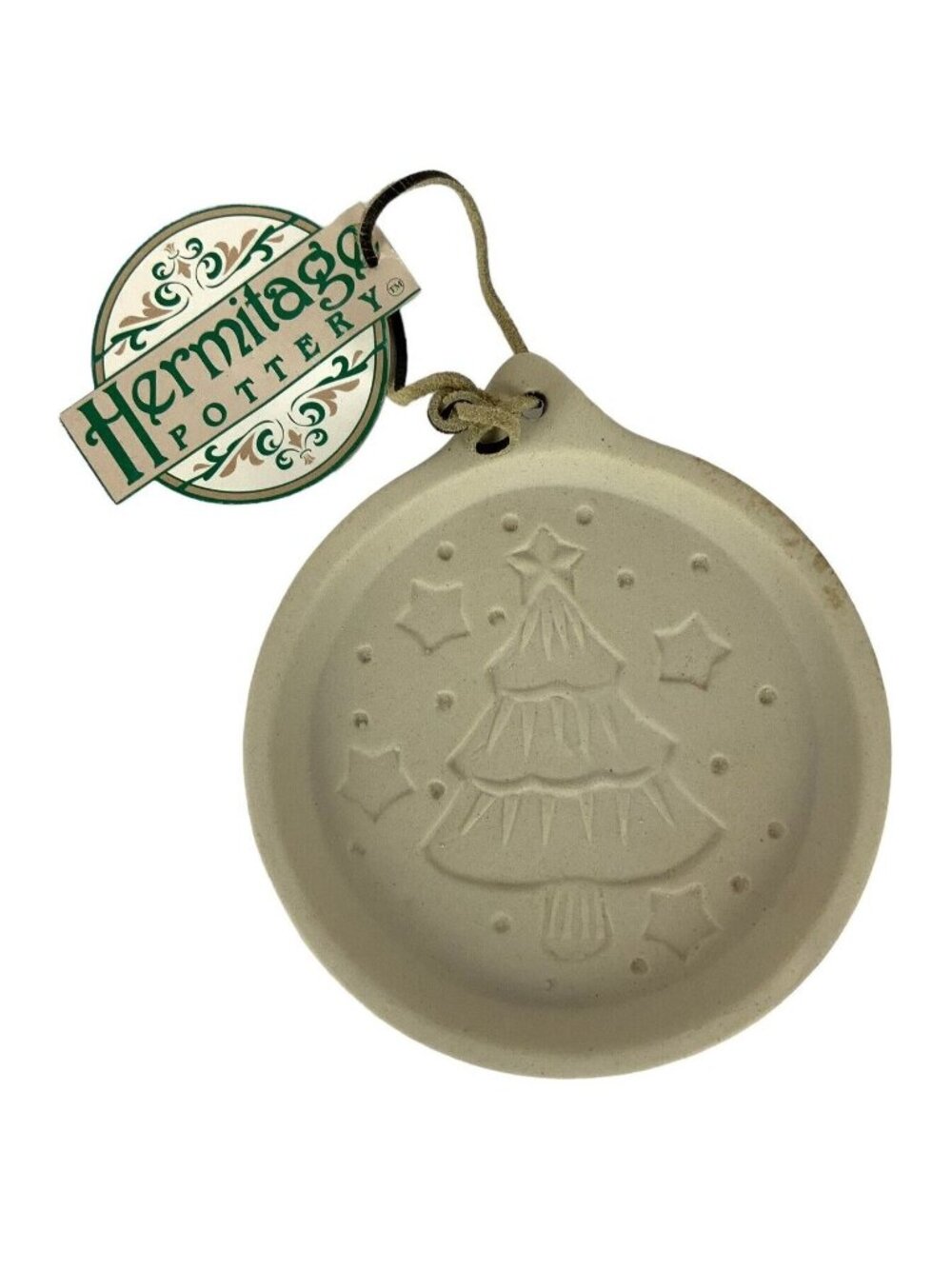 Hermitage Pottery Christmas Tree Cookie Mold Stoneware 1999 Holiday Baking